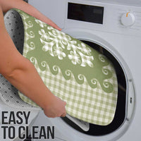 Green Ulu Palaka Quilt Pattern Bathroom Set Hawaii Culture Breadfruit - Polynesian Pride