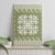 Green Ulu Palaka Quilt Pattern Canvas Wall Art Hawaii Culture Breadfruit - Polynesian Pride