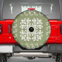 Green Ulu Palaka Quilt Pattern Spare Tire Cover Hawaii Culture Breadfruit - Polynesian Pride