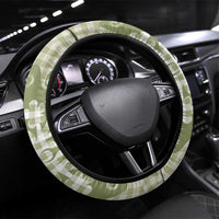 Green Ulu Palaka Quilt Pattern Steering Wheel Cover Hawaii Culture Breadfruit - Polynesian Pride