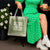 Green Ulu Palaka Quilt Pattern Tote Bag Hawaii Culture Breadfruit - Polynesian Pride