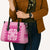 Pink Ulu Palaka Quilt Pattern Leather Bag Hawaii Culture Breadfruit - Polynesian Pride