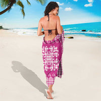 Pink Ulu Palaka Quilt Pattern Sarong Hawaii Culture Breadfruit - Polynesian Pride