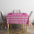 Pink Ulu Palaka Quilt Pattern Tablecloth Hawaii Culture Breadfruit - Polynesian Pride