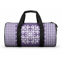 Purple Ulu Palaka Quilt Pattern Duffle Bag Hawaii Culture Breadfruit LT9 One size Purple - Polynesian Pride