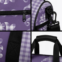 Purple Ulu Palaka Quilt Pattern Duffle Bag Hawaii Culture Breadfruit LT9 - Polynesian Pride