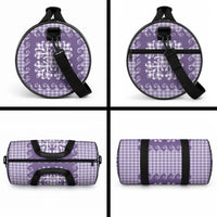 Purple Ulu Palaka Quilt Pattern Duffle Bag Hawaii Culture Breadfruit LT9 - Polynesian Pride