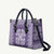 Purple Ulu Palaka Quilt Pattern Leather Bag Hawaii Culture Breadfruit - Polynesian Pride