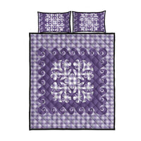 Purple Ulu Palaka Quilt Pattern Quilt Bed Set Hawaii Culture Breadfruit - Polynesian Pride