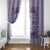 Purple Ulu Palaka Quilt Pattern Window Curtain Hawaii Culture Breadfruit - Polynesian Pride