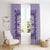 Purple Ulu Palaka Quilt Pattern Window Curtain Hawaii Culture Breadfruit - Polynesian Pride