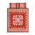 Red Ulu Palaka Quilt Pattern Quilt Bed Set Hawaii Culture Breadfruit - Polynesian Pride