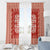 Red Ulu Palaka Quilt Pattern Window Curtain Hawaii Culture Breadfruit - Polynesian Pride