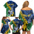 Personalised Crocodile and Shark Solomon Islands Family Matching Off Shoulder Short Dress and Hawaiian Shirt Polynesian Tribal Tattoo