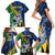 Personalised Crocodile and Shark Solomon Islands Family Matching Short Sleeve Bodycon Dress and Hawaiian Shirt Polynesian Tribal Tattoo