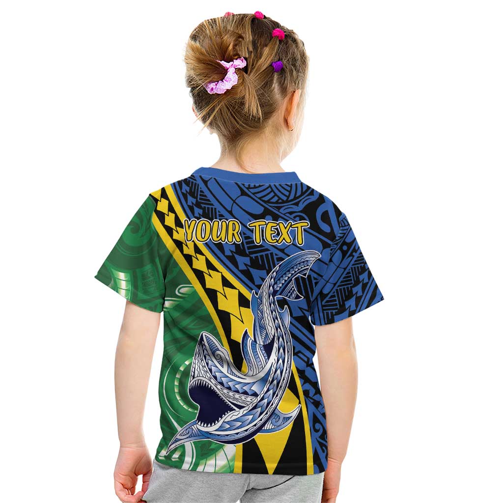 Personalised Crocodile and Shark Solomon Islands Kid T Shirt Polynesian Tribal Tattoo