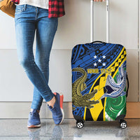 Personalised Crocodile and Shark Solomon Islands Luggage Cover Polynesian Tribal Tattoo LT9 - Polynesian Pride