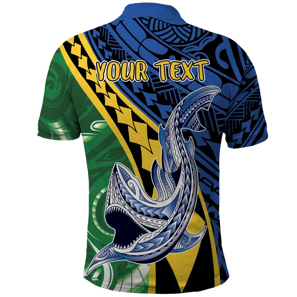 Personalised Crocodile and Shark Solomon Islands Polo Shirt Polynesian Tribal Tattoo LT9 - Polynesian Pride