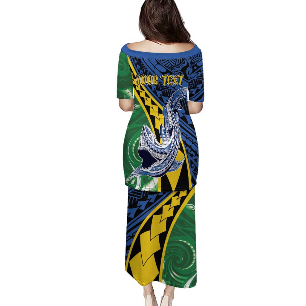 Personalised Crocodile and Shark Solomon Islands Puletasi Polynesian Tribal Tattoo