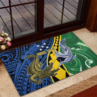 Personalised Crocodile and Shark Solomon Islands Rubber Doormat Polynesian Tribal Tattoo