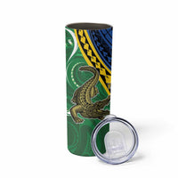 Personalised Crocodile and Shark Solomon Islands Skinny Tumbler Polynesian Tribal Tattoo