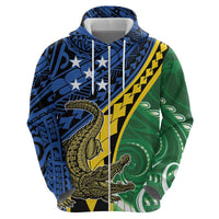 Personalised Crocodile and Shark Solomon Islands Zip Hoodie Polynesian Tribal Tattoo LT9 - Polynesian Pride