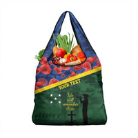 Personalised Solomon Islands Remembrance Day Grocery Bag We Will Remember Them with Camouflage Style