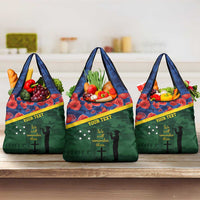 Personalised Solomon Islands Remembrance Day Grocery Bag We Will Remember Them with Camouflage Style