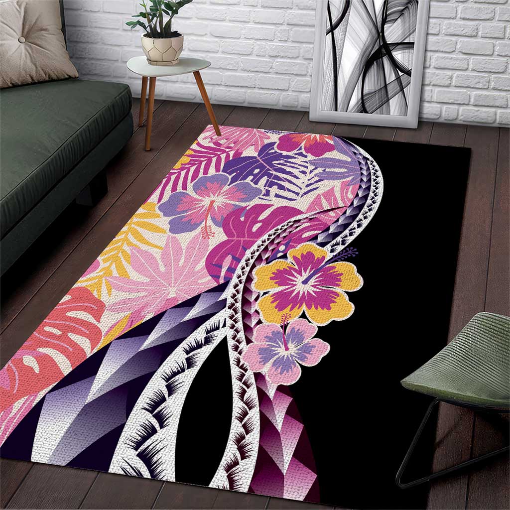 Aloha Vintage Hibiscus Lei Seamless Pattern Area Rug - Polynesian Pride