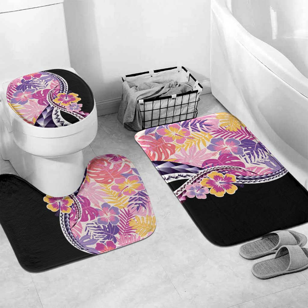 Aloha Vintage Hibiscus Lei Seamless Pattern Bathroom Set - Polynesian Pride
