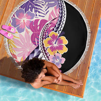 Aloha Vintage Hibiscus Lei Seamless Pattern Beach Blanket - Polynesian Pride