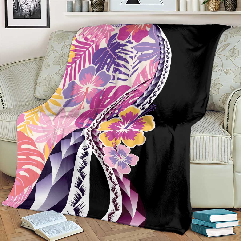 Aloha Vintage Hibiscus Lei Seamless Pattern Blanket - Polynesian Pride