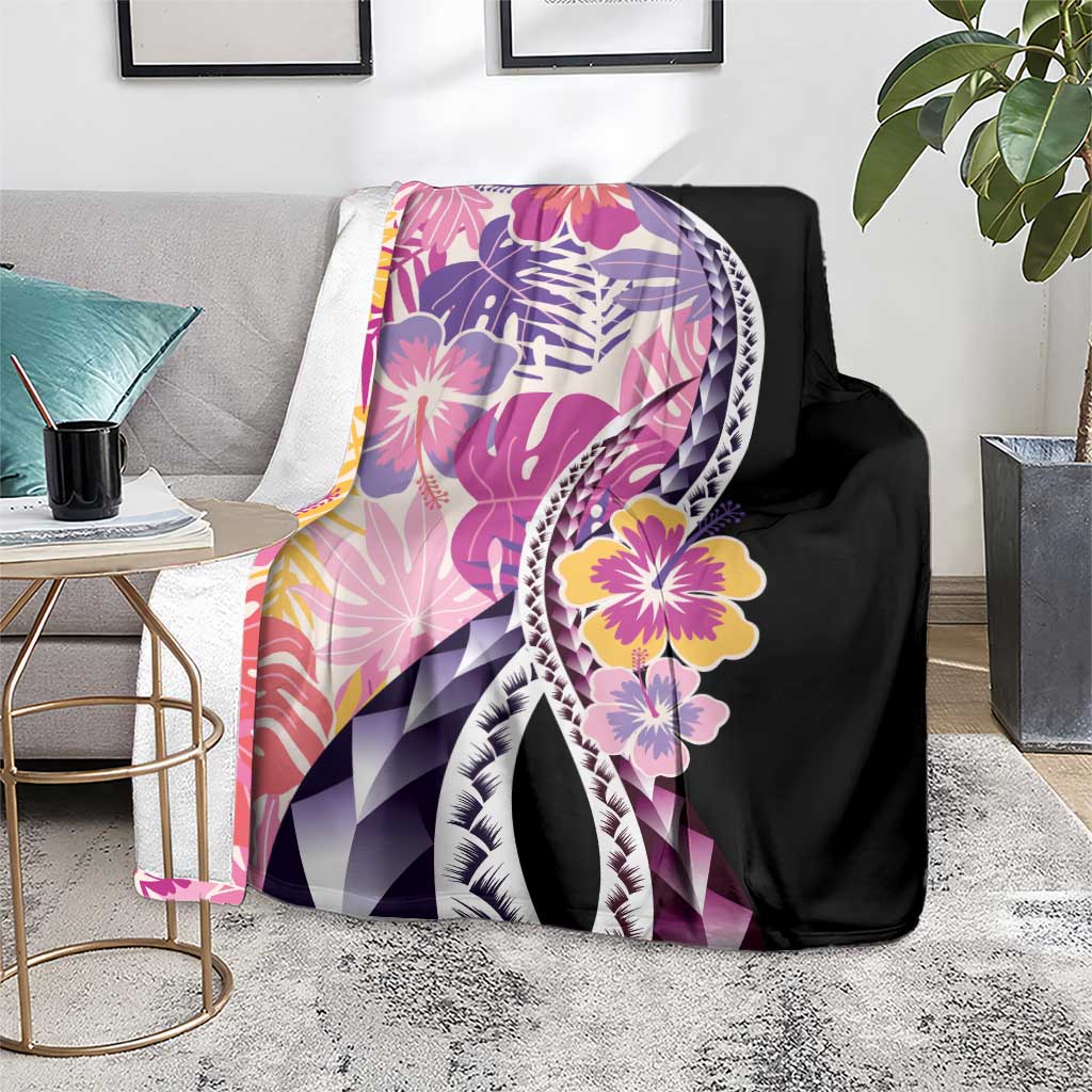Aloha Vintage Hibiscus Lei Seamless Pattern Blanket - Polynesian Pride