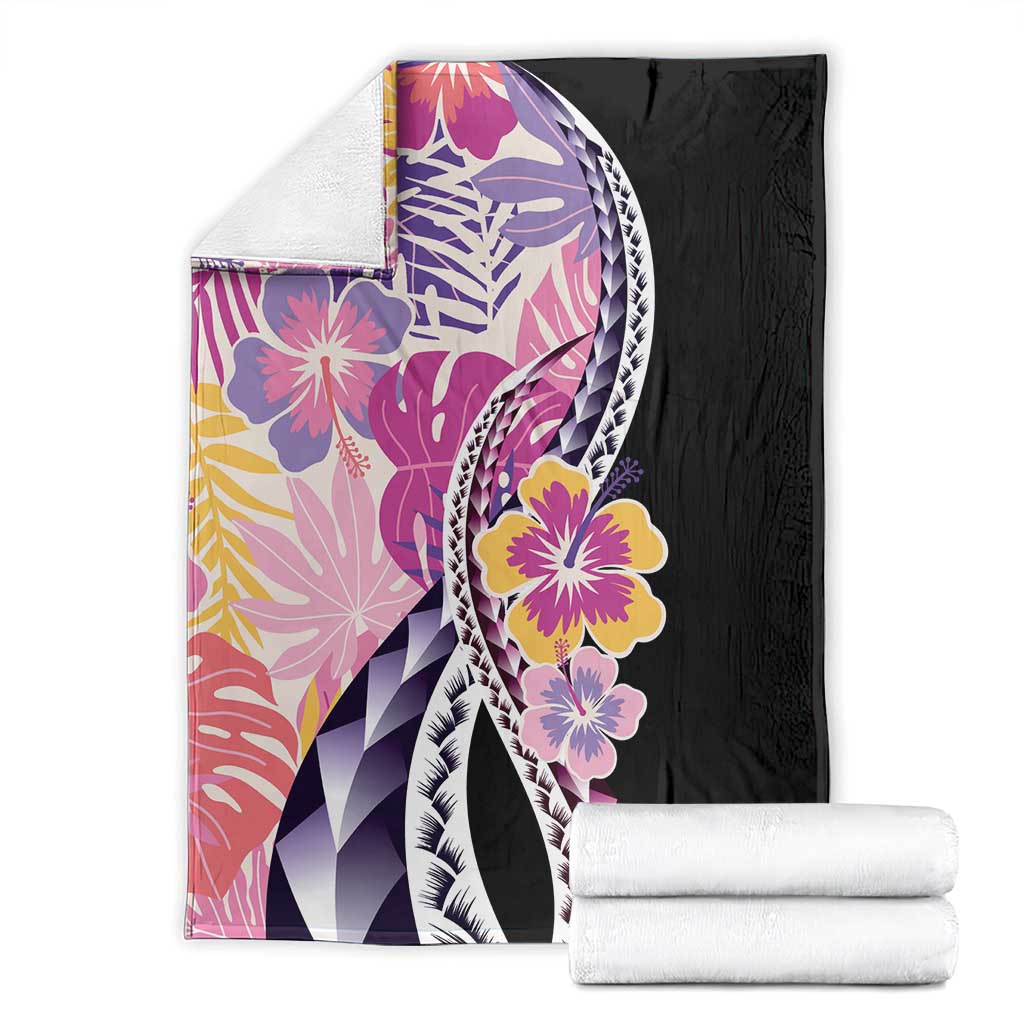 Aloha Vintage Hibiscus Lei Seamless Pattern Blanket - Polynesian Pride