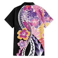 Aloha Vintage Hibiscus Lei Seamless Pattern Family Matching Off The Shoulder Long Sleeve Dress and Hawaiian Shirt - Polynesian Pride