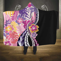 Aloha Vintage Hibiscus Lei Seamless Pattern Hooded Blanket - Polynesian Pride