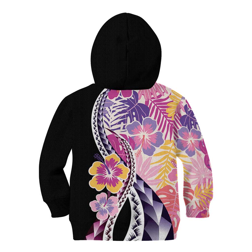 Aloha Vintage Hibiscus Lei Seamless Pattern Kid Hoodie - Polynesian Pride