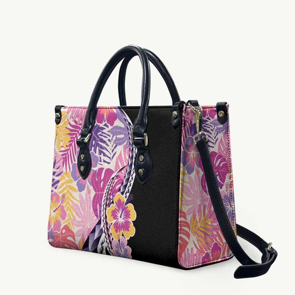 Aloha Vintage Hibiscus Lei Seamless Pattern Leather Bag - Polynesian Pride
