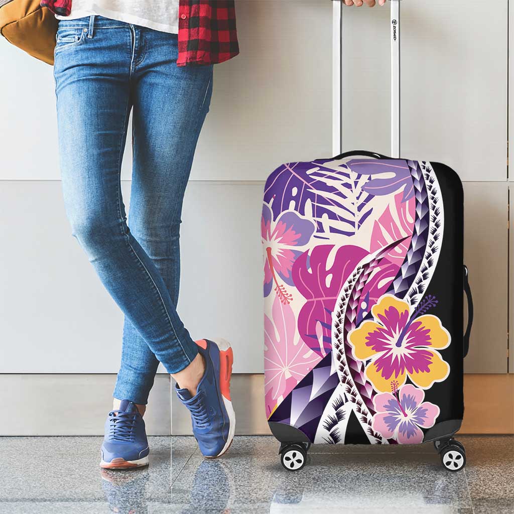Aloha Vintage Hibiscus Lei Seamless Pattern Luggage Cover - Polynesian Pride