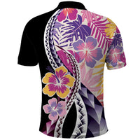 Aloha Vintage Hibiscus Lei Seamless Pattern Polo Shirt - Polynesian Pride
