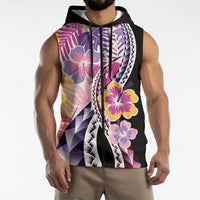 Aloha Vintage Hibiscus Lei Seamless Pattern Sleeveless Zip Hoodie LT9