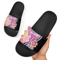 Aloha Vintage Hibiscus Lei Seamless Pattern Slide Sandals - Polynesian Pride
