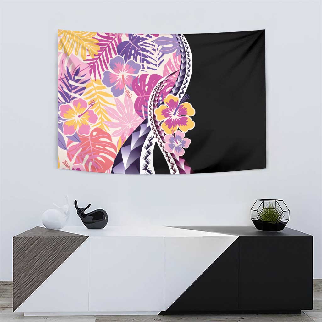 Aloha Vintage Hibiscus Lei Seamless Pattern Tapestry - Polynesian Pride