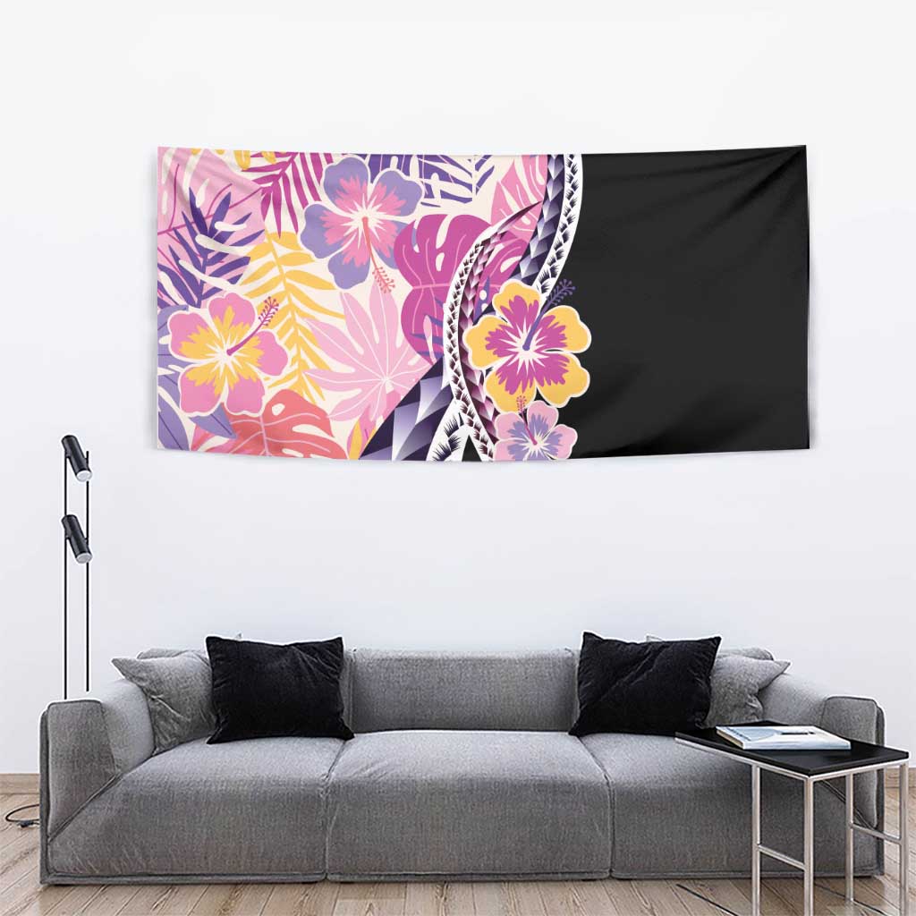 Aloha Vintage Hibiscus Lei Seamless Pattern Tapestry - Polynesian Pride
