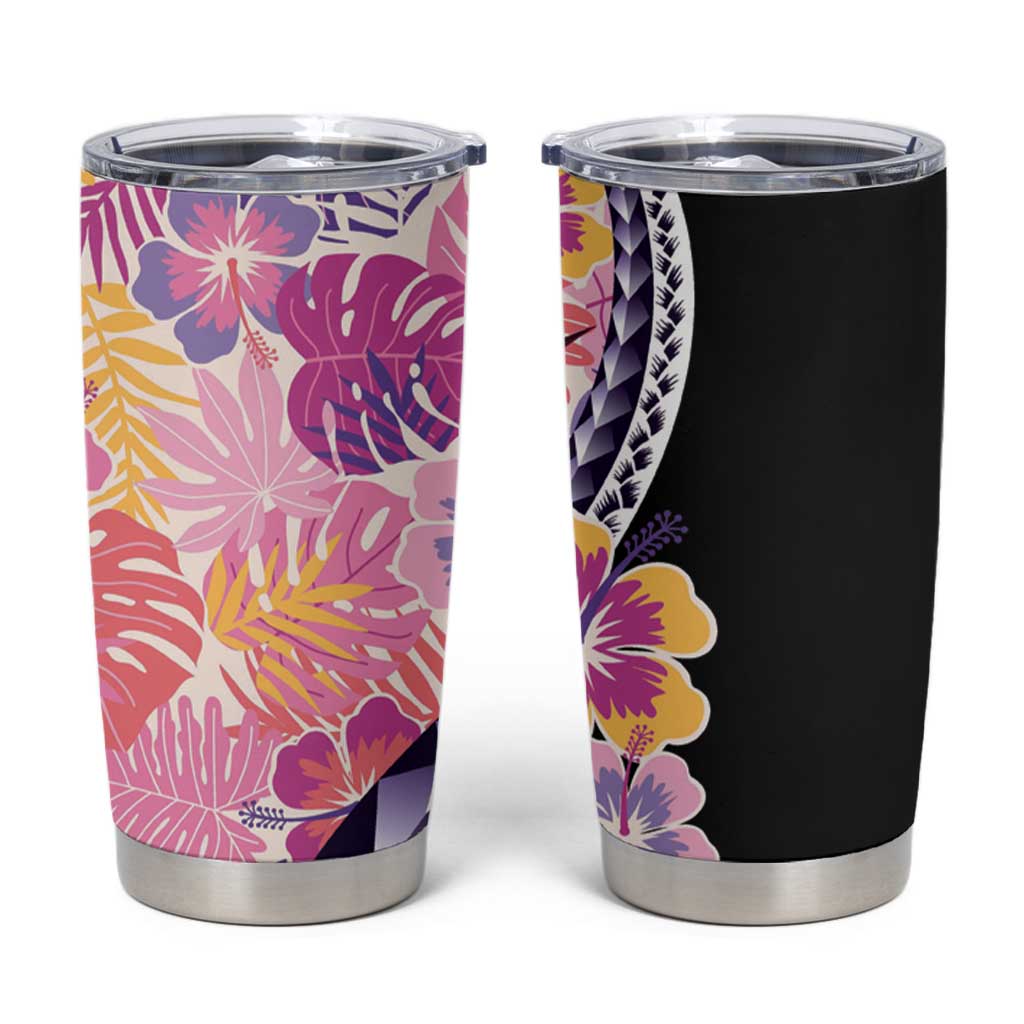 Aloha Vintage Hibiscus Lei Seamless Pattern Tumbler Cup - Polynesian Pride