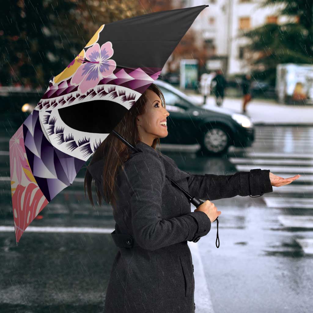 Aloha Vintage Hibiscus Lei Seamless Pattern Umbrella - Polynesian Pride