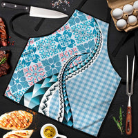 Aloha Vintage Palaka Floral Hawaiian Quilt Apron Uliuli Motif - Polynesian Pride