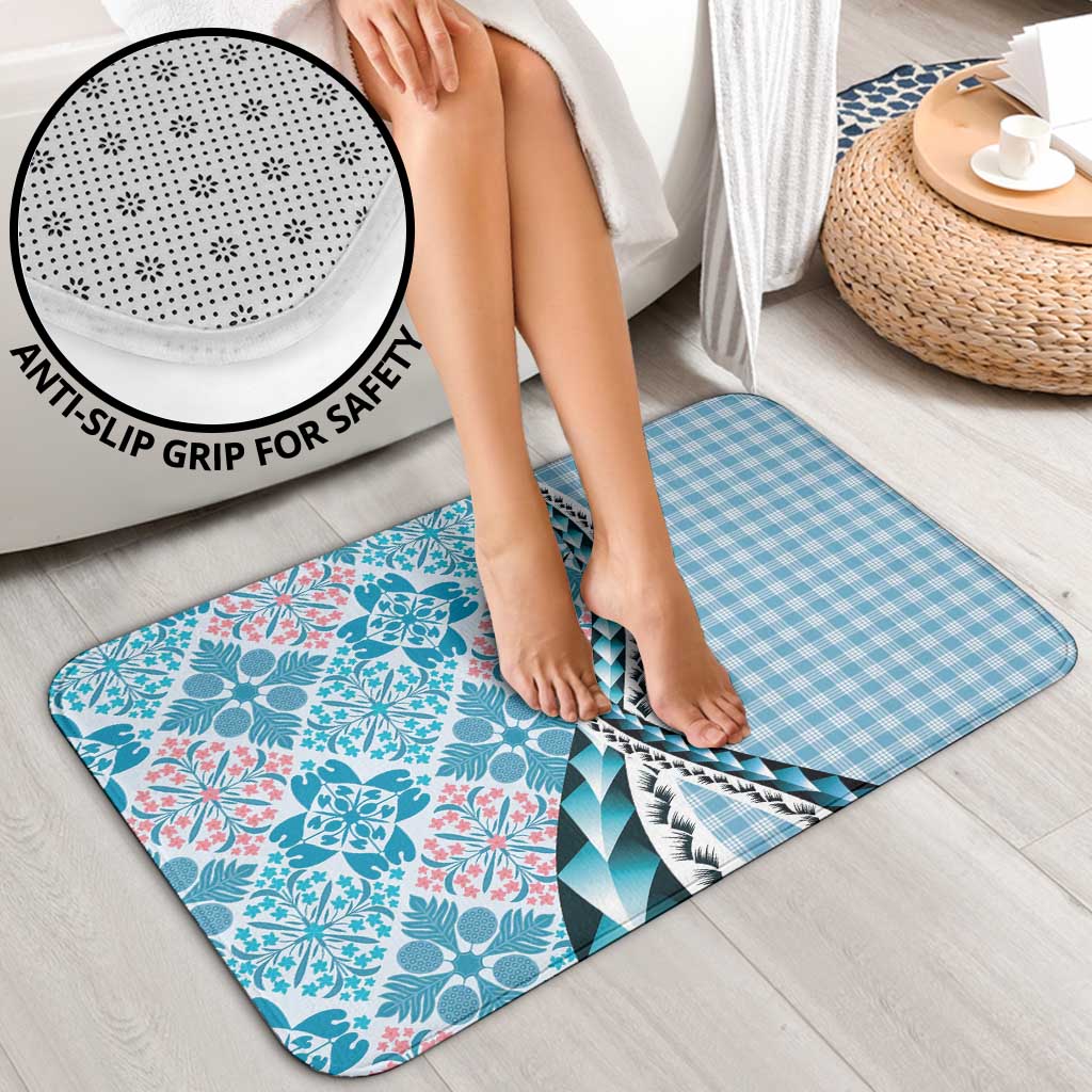 Aloha Vintage Palaka Floral Hawaiian Quilt Bathroom Set Uliuli Motif - Polynesian Pride