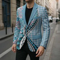 Aloha Vintage Palaka Floral Hawaiian Quilt Blazer Uliuli Motif - Polynesian Pride