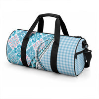 Aloha Vintage Palaka Floral Hawaiian Quilt Duffle Bag Uliuli Motif LT9 - Polynesian Pride